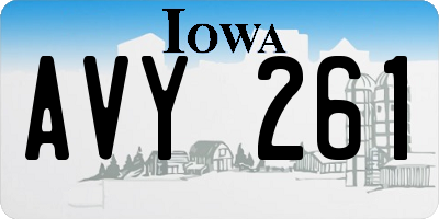IA license plate AVY261