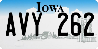 IA license plate AVY262