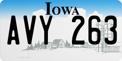 IA license plate AVY263