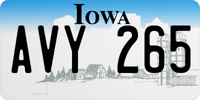 IA license plate AVY265