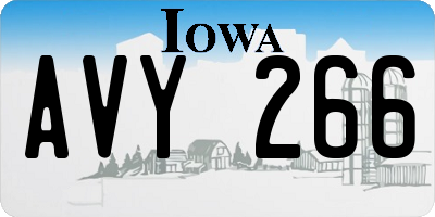 IA license plate AVY266