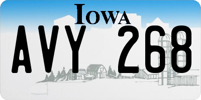 IA license plate AVY268