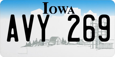 IA license plate AVY269