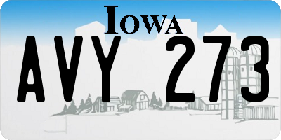 IA license plate AVY273