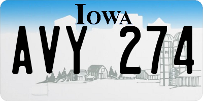 IA license plate AVY274