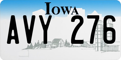 IA license plate AVY276