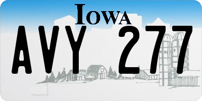 IA license plate AVY277