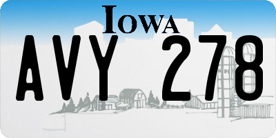 IA license plate AVY278