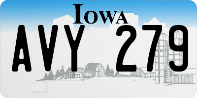 IA license plate AVY279