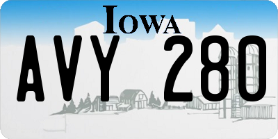 IA license plate AVY280