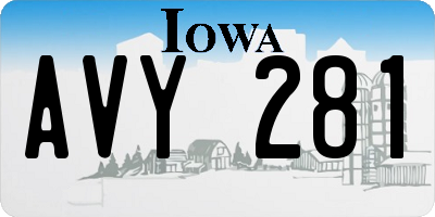 IA license plate AVY281