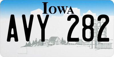 IA license plate AVY282