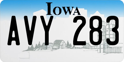 IA license plate AVY283