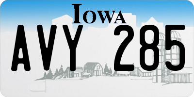IA license plate AVY285