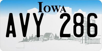 IA license plate AVY286