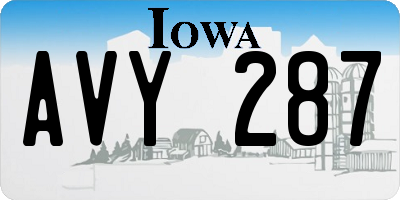 IA license plate AVY287