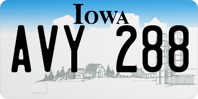 IA license plate AVY288