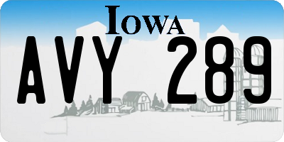 IA license plate AVY289