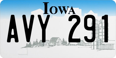 IA license plate AVY291