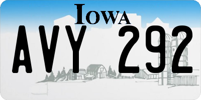 IA license plate AVY292