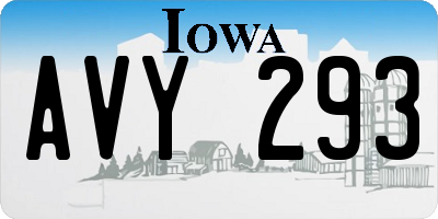 IA license plate AVY293