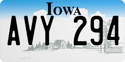 IA license plate AVY294