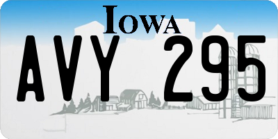 IA license plate AVY295