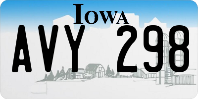 IA license plate AVY298