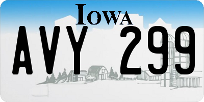 IA license plate AVY299