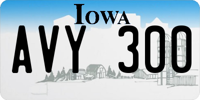IA license plate AVY300