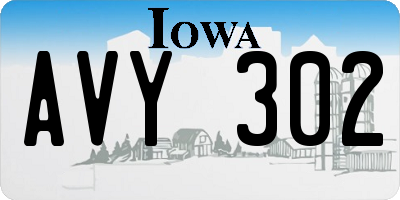 IA license plate AVY302