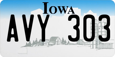 IA license plate AVY303