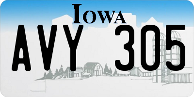 IA license plate AVY305