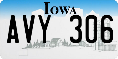 IA license plate AVY306