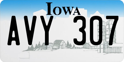 IA license plate AVY307