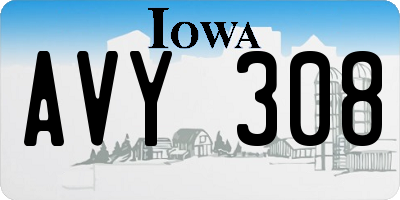 IA license plate AVY308