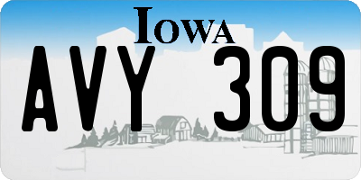 IA license plate AVY309