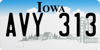 IA license plate AVY313