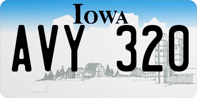 IA license plate AVY320