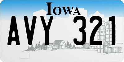 IA license plate AVY321