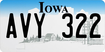 IA license plate AVY322