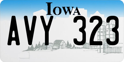 IA license plate AVY323