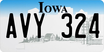 IA license plate AVY324