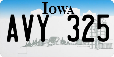 IA license plate AVY325