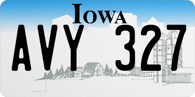 IA license plate AVY327