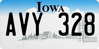 IA license plate AVY328