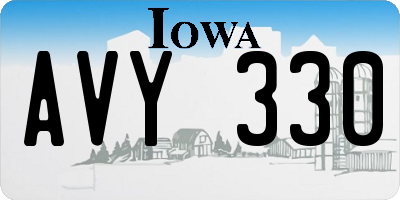 IA license plate AVY330