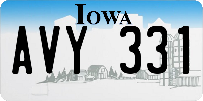 IA license plate AVY331
