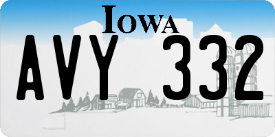 IA license plate AVY332