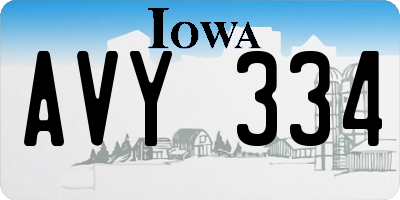 IA license plate AVY334